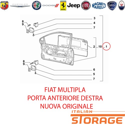 Fiat multipla porta - fiat, portiera
