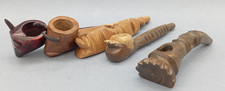 LOTTO N° 5 PIPE IN LEGNO SCOLPITE A MANO - SOUVENIR DI VIAGGI / VACANZE