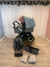 Cornice Bugaboo asino 3 Duo-argento grigio melange rosa & vapore - RICONDIZIONATO