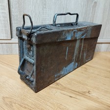 Vecchia scatola munizioni militari MG34 MG42 Germania scatola metallo SIGMA WARSZAWA 1937 WW2