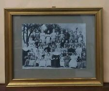Vecchia fotografia vintage scuola femminile XX SECOLO cornice Dorata 1940?