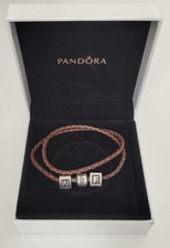 Pandora Bracciale originale Da Uomo In Vera Pelle Con Charme In Argento 925