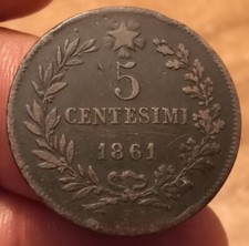 Moneta centesimi 1861 - 5,
