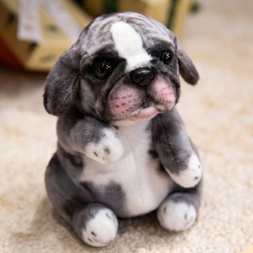 Peluche cane carlino grigio - , 8