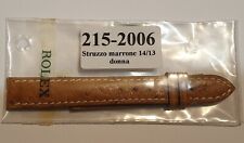 Rolex Cinturino 14 mm Struzzo Marrone Originale Leather Strap Ref. 215-2006