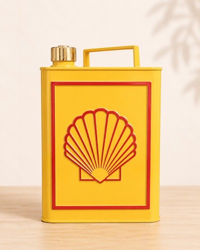 Shell petrol can brass - shell,