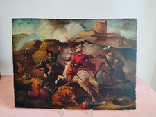 Guerra del 1600 tra Cristiani e Ottomani - Olio su tav. fine XIX s.