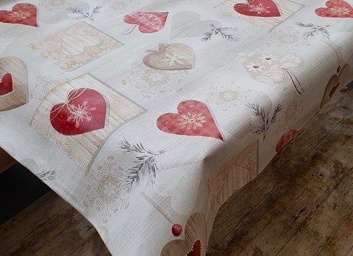 Tovaglia patchwork cuori rossi - tovaglia,