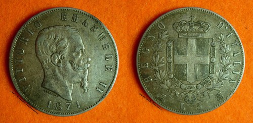 Lire 1871 zecca milano spl - zecca,