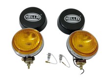 Coppia Hella Rotondo Faro Fendinebbia Giallo Vetro + Cover Con H3 12V 55 Bulbo