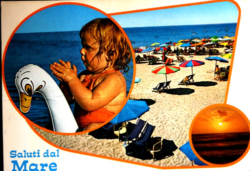 Cartolina vintage saluti - cartolina, dal