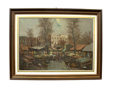 Dipinto olio su tela "Piazza