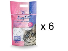 Cat&Rina Long Life Lettiera ai Cristalli di Silicio 5,5L Confezione da 6 pezzi