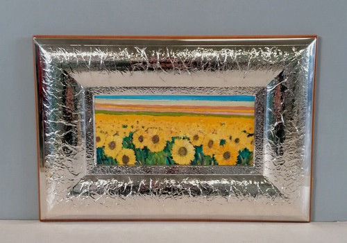 Quadro argento girasoli - in,