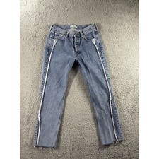 Jeans pull and bear donna 38 euro bottoni mosca sfilacciato orlo grezzo pantaloni denim