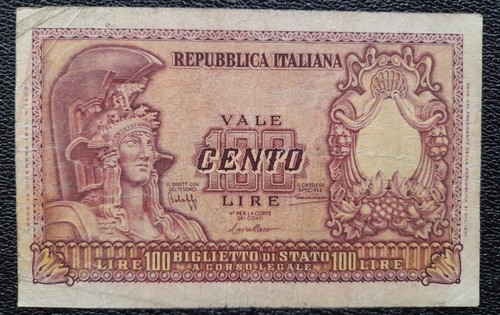 100 lire italia elmata - 100,