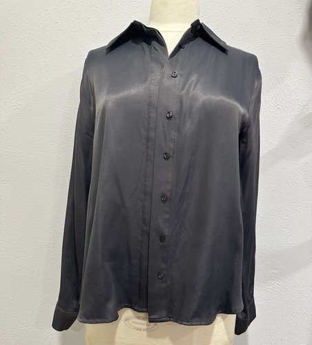 Zara charcoal satin shirt - charcoal,