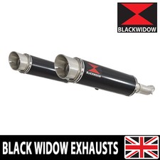 GSX1400 K2-K4 2002-2004 Kit 4-2 Silenziatore di Scarico 360mm GP Tondo Nero BG36R