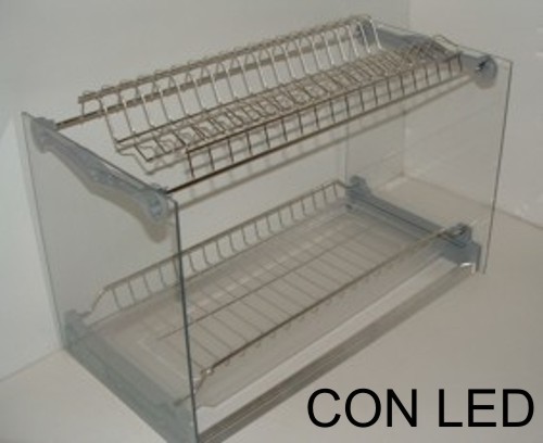 Scolapiatti inox luce led - inox,