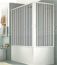 Sopravasca Box Vasca in PVC 2 lati ante a soffietto, div COLORI 70x170 cm H150