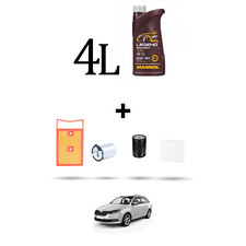 HOFFCAR Kit tagliando 4 FILTRI e 4L OLIO per Skoda Fabia III (NJ3,NJ5) 1.4 Tdi 6