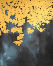 Dipinto moderno Foglie D'oro -