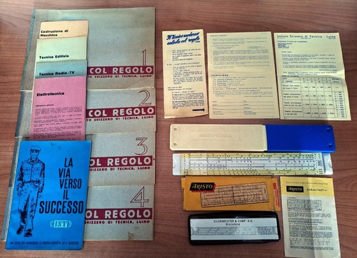 Set regoli calcolatori vintage - regoli,