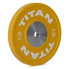 Titan Fitness 15 KG Piastra Paracolpi Singola Elite Competizione, Piastra Olimpica Gialla