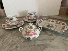 Set Tazzine piattino piatto Vassoio Zuccheriera Venetian Lagoon England Rose