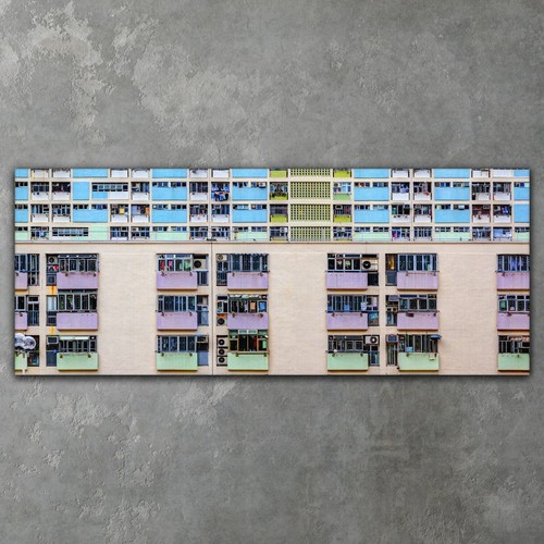 Retro apartment city canvas - retro,