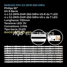 KIT 8 BARRE STRIP 14 LED TV PHILIPS GJ-2R19-DHP-550-D814-V5-L/R