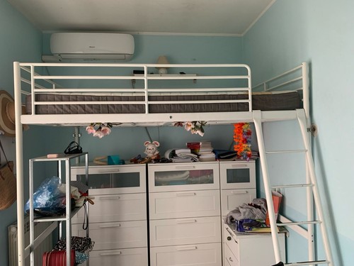 Letto soppalco bianco - letto,