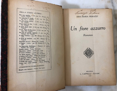 Libro fiore azzuro - libro, rina