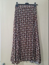 Gonna Lunga Donna Tipo Chiffon Marrone Beige Taglia S