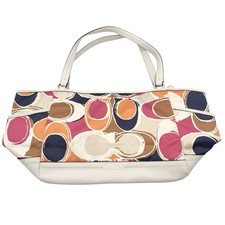 Coach Borsa a Tracolla Tote Donna Multicolore Ottica Stampa C Zip Top Pelle F32277
