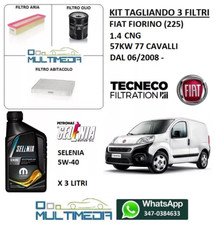 KIT TAGLIANDO E OLIO SELENIA 5W40 FIAT FIORINO 225 1.4 METANO 55KW 77 CAVALLI