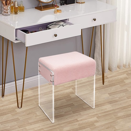 Sedia sgabello trucco rosa - rosa, con