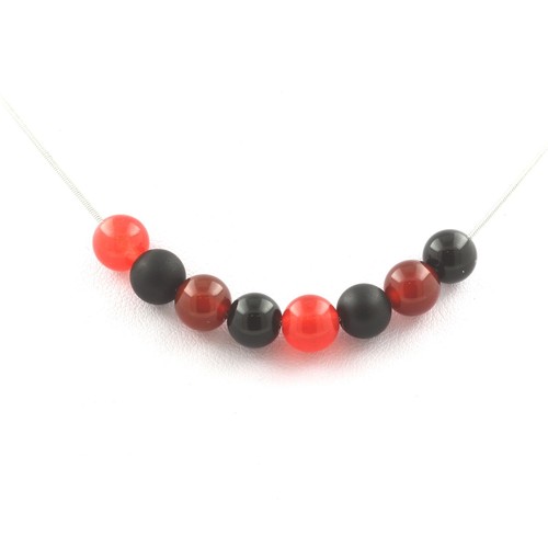 Collana perle agata nero - nero, +