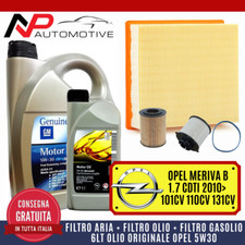 KIT TAGLIANDO OPEL MERIVA B 1.7 CDTI 2010> 6 L LT LITRI OLIO OPEL ORIGINALE 5W30