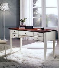 SCRITTOIO SCRIVANIA IN MASSELLO LACC. BIANCA PIANO NOCEx CAMERETTA UFFICIO 3100