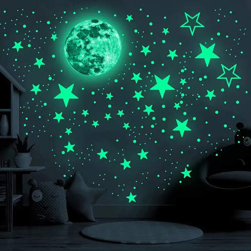 Adesivi fluorescenti luna - , e