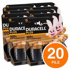 20 BATTERIE DURACELL PLUS POWER PILE ALCALINE TORCIA D Pila batteria