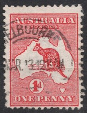 SG2 Sn:#2 1913 1d AUSTRALIA Kangaroo and Map issue , used
