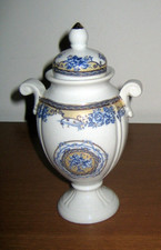 VASO LIMOGES M.A.B.A. PORCELLANE ARTISTICHE con Coperchio Bordature Oro  Vintage