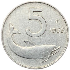 5 LIRE 1955 - DELFINO E TIMONE