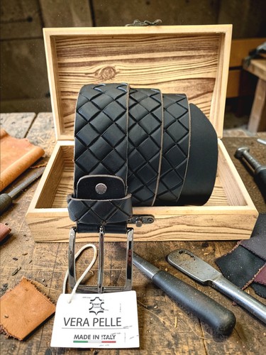 Men genuine leather - men's, braided