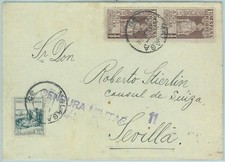 66912 - SPAGNA - Storia Postale - COPERTINA con CENSURA MILITARE di MALAGA 1937