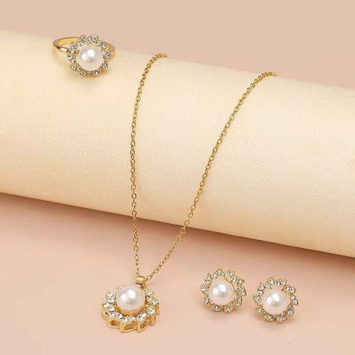 Set gioielli perle floreali - perle,