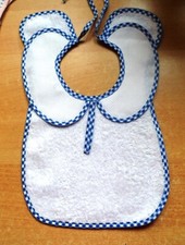 BAVAGLINO BAVETTA NEONATO * DA RICAMARE *SPUGNA BIANCA ° COLLETTINO in TELA AIDA