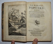 MORALE DI EPICURO – fig. 1758 – Batteux – filosofia